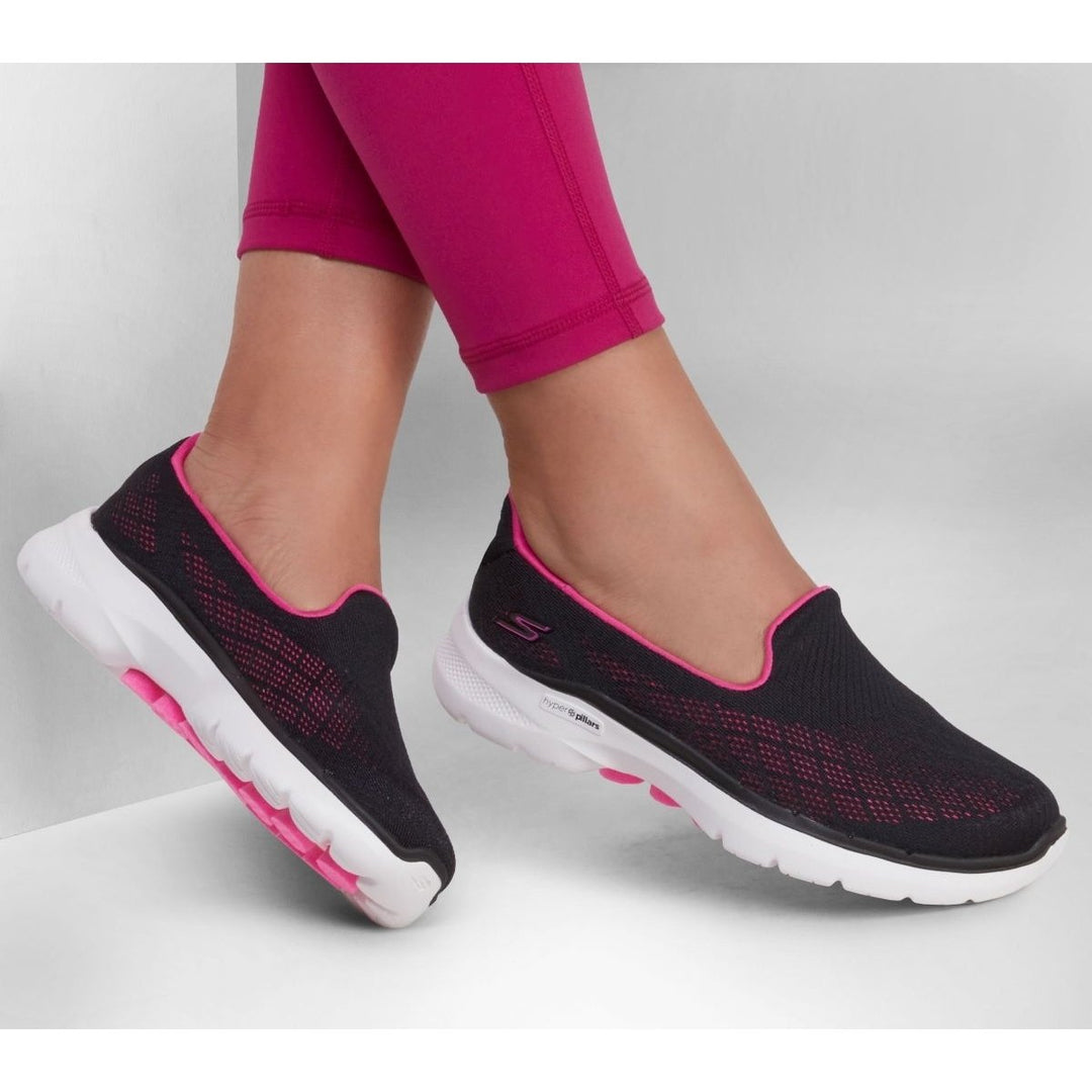 Skechers Womens Go Walk 6 - Cosmic Force Slip-On Sneaker Black/Hot Pink - 124522-BKHP BLACK/HOT PINK Image 4