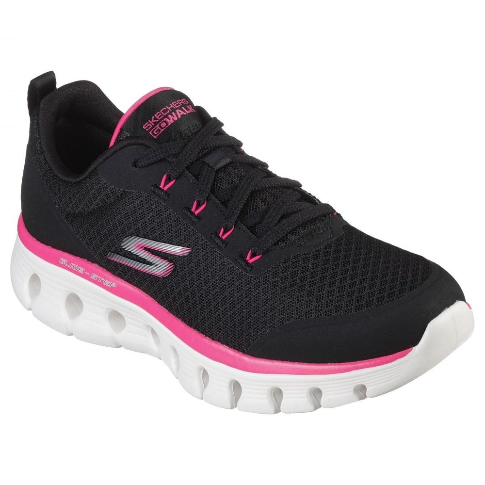 Skechers Womens Go Walk Glide-Step Flex - Summer Charm Sneakers Black/Hot Pink - 124811-BKHP BLACK/HOT PINK Image 2