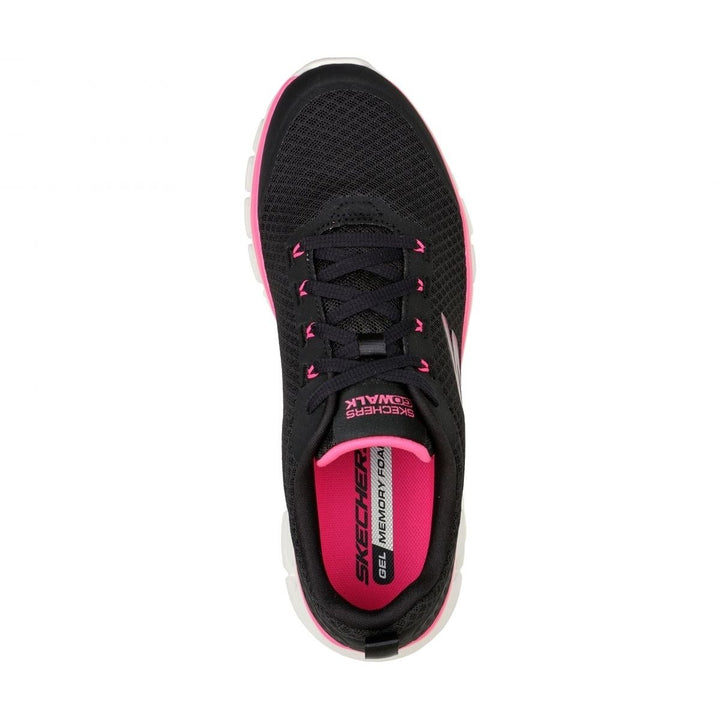 Skechers Womens Go Walk Glide-Step Flex - Summer Charm Sneakers Black/Hot Pink - 124811-BKHP BLACK/HOT PINK Image 3