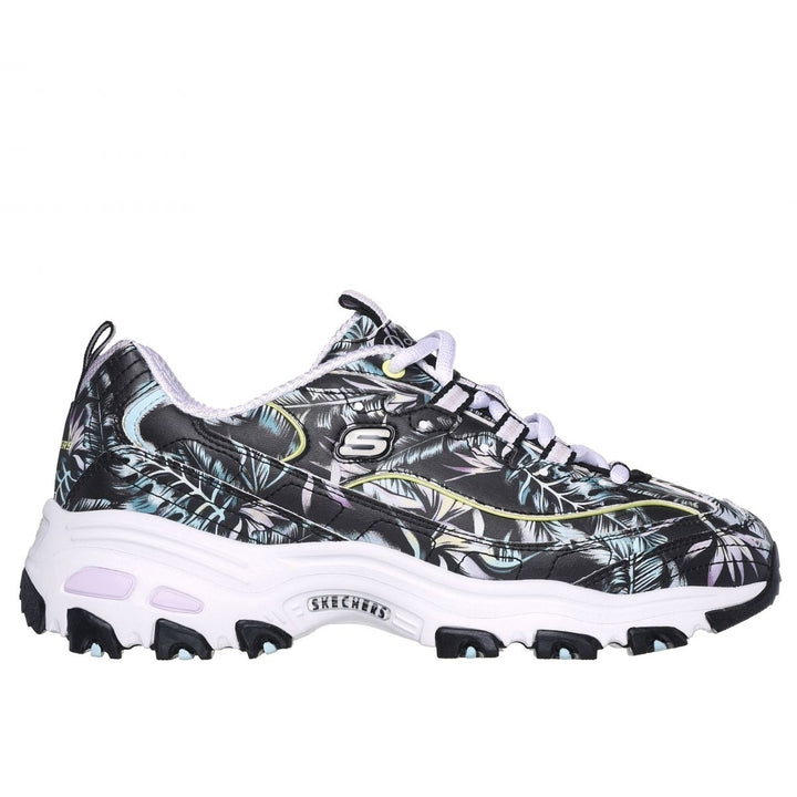 Skechers Womens DLites - Botanical Oasis Sneaker Black/Multi - 149619-BKMT BLACK/MULTI Image 1