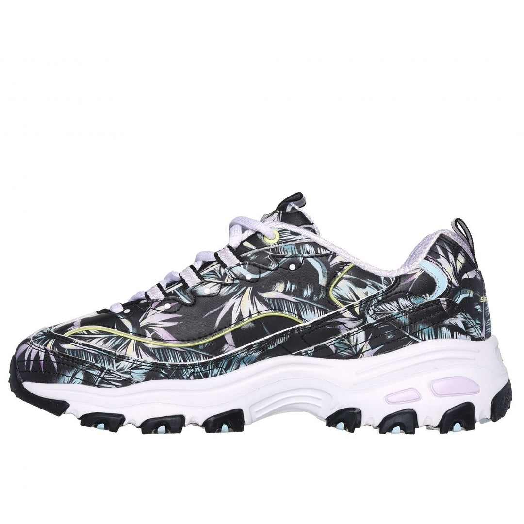 Skechers Womens DLites - Botanical Oasis Sneaker Black/Multi - 149619-BKMT BLACK/MULTI Image 3