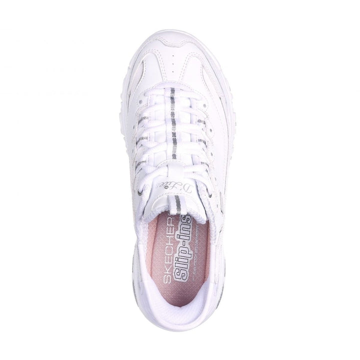 Skechers Womens DLites - Scene Sneaker White/Silver - 150031-WSL WHITE/SILVER Image 3