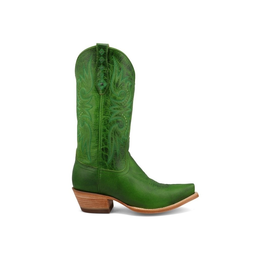 Black Star Western Boots Womens Paradise Pull On Lime WBSN032 Image 3