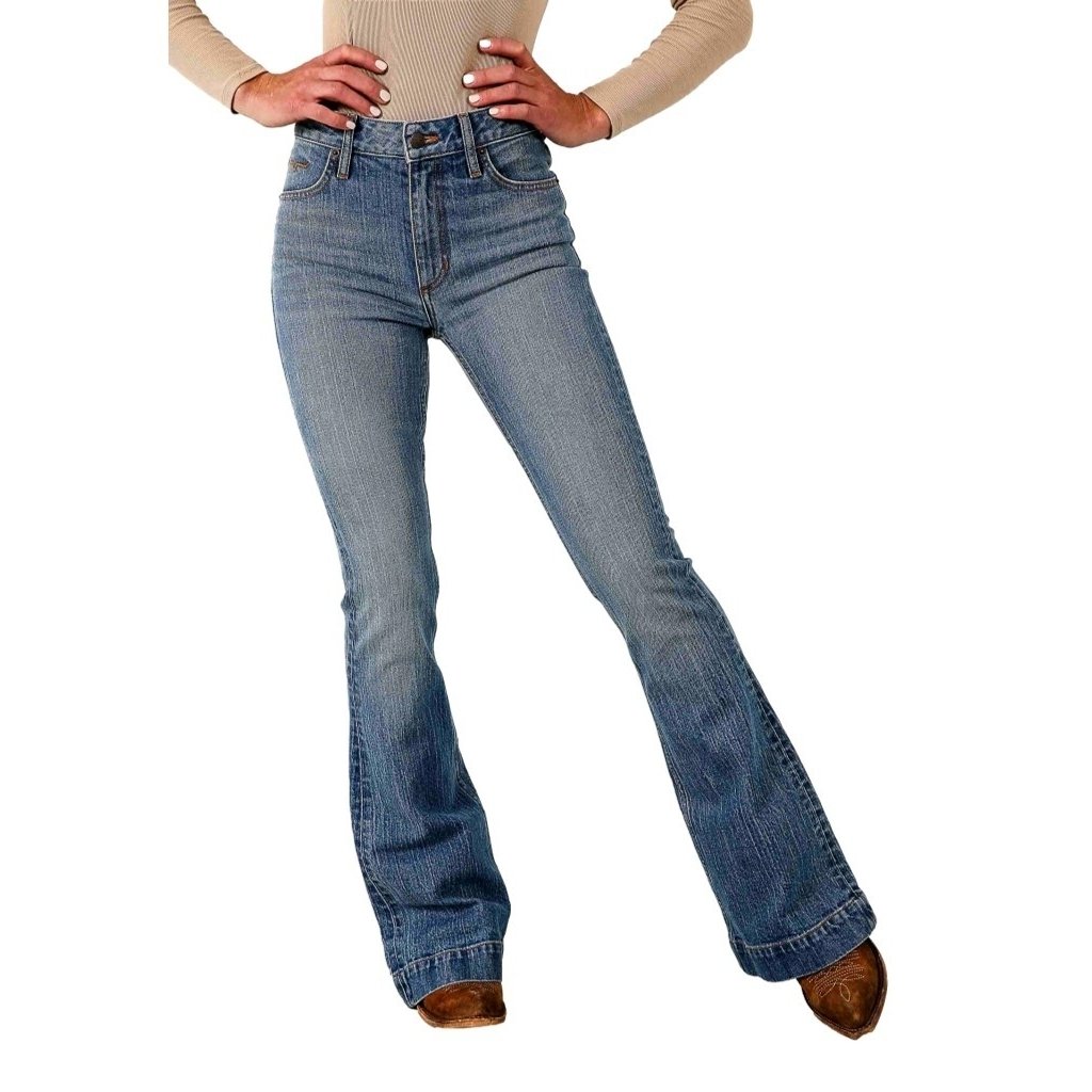 Kimes Ranch Western Jean Women Ultra High Rise Flare Jennifer-Mid-Wash Image 1