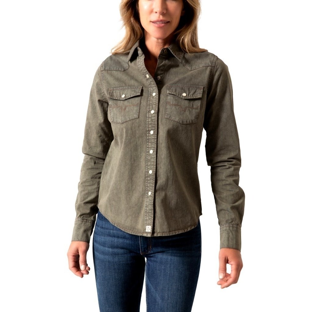 Kimes Ranch Western Shirt Womens L/S Denim Snap Front Pockets Kaycee Image 4