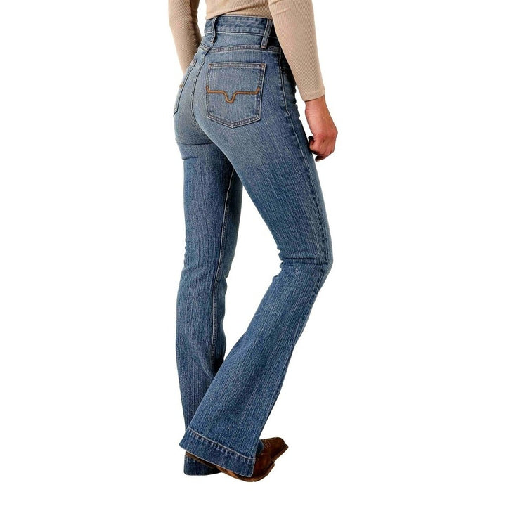 Kimes Ranch Western Jean Women Ultra High Rise Flare Jennifer-Mid-Wash Image 3