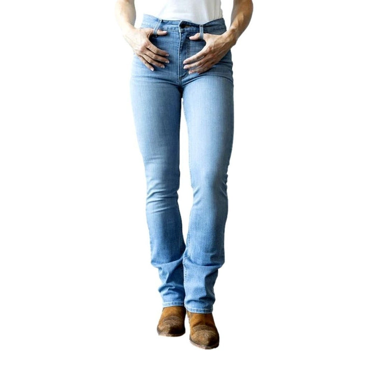 Kimes Ranch Western Jeans Womens Flare Button Fitted Sarah-Light-Wash Image 1