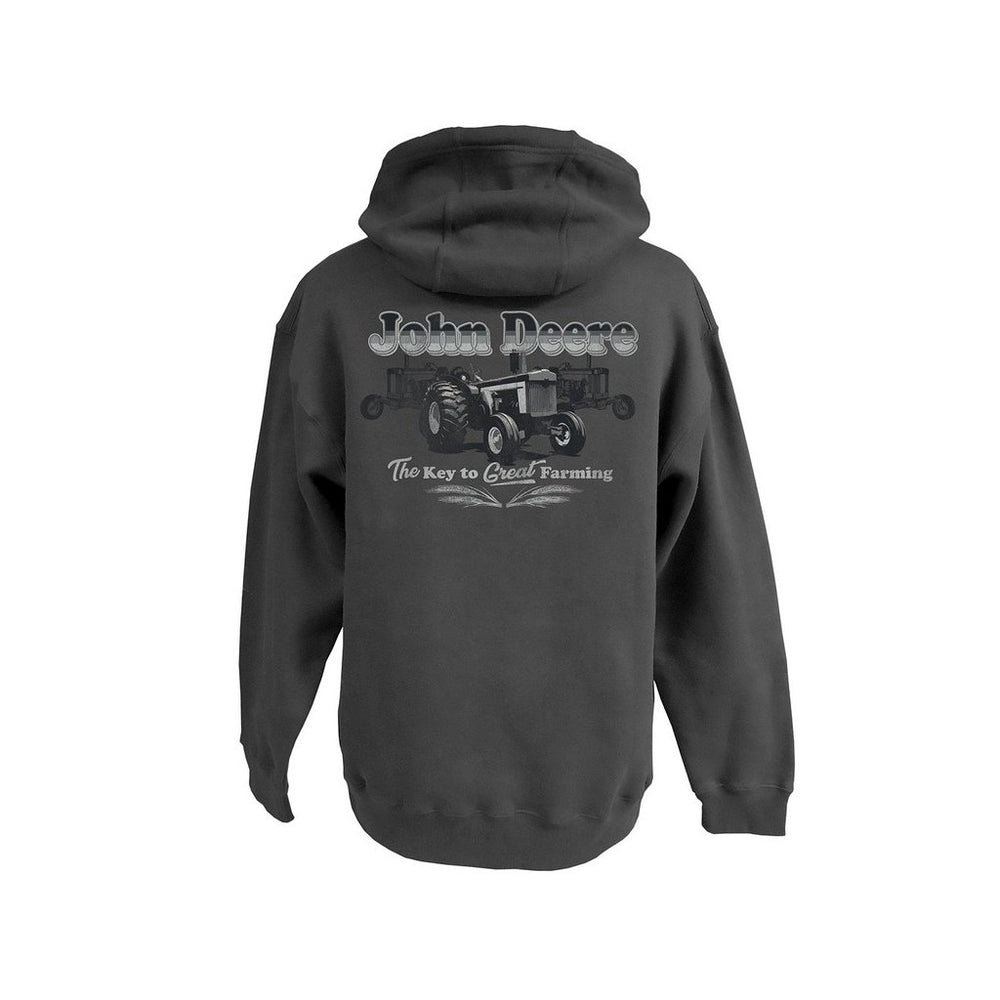 John Deere Western Sweatshirt Mens Tractor Hoodie Charcoal JM02-ML6 Image 2