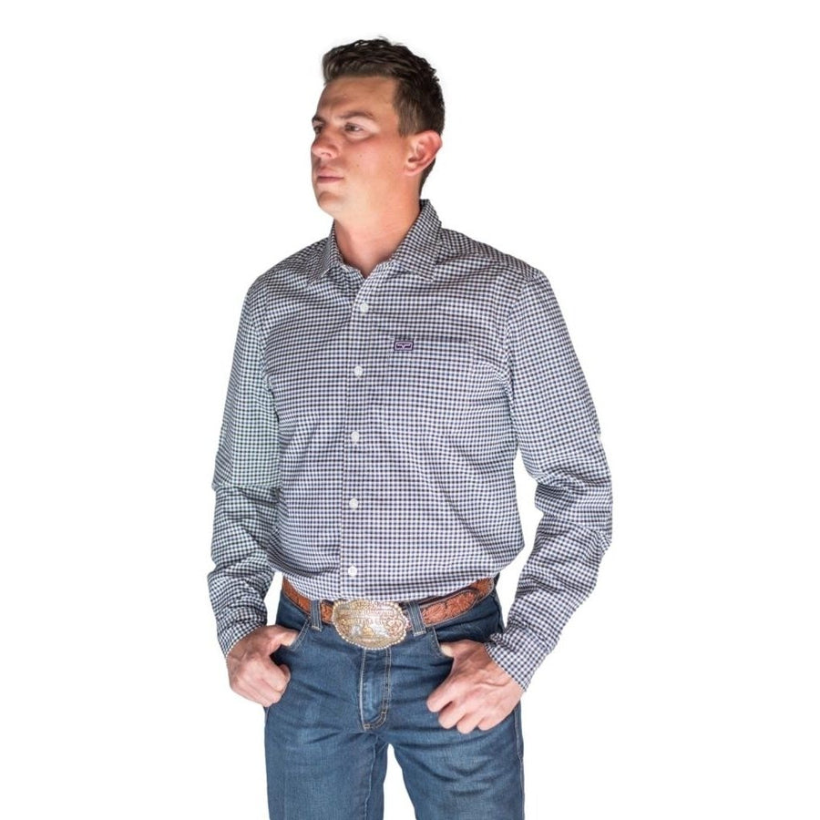 Kimes Ranch Western Shirt Mens Mini-Check L/S Button Pocket Welton Image 1