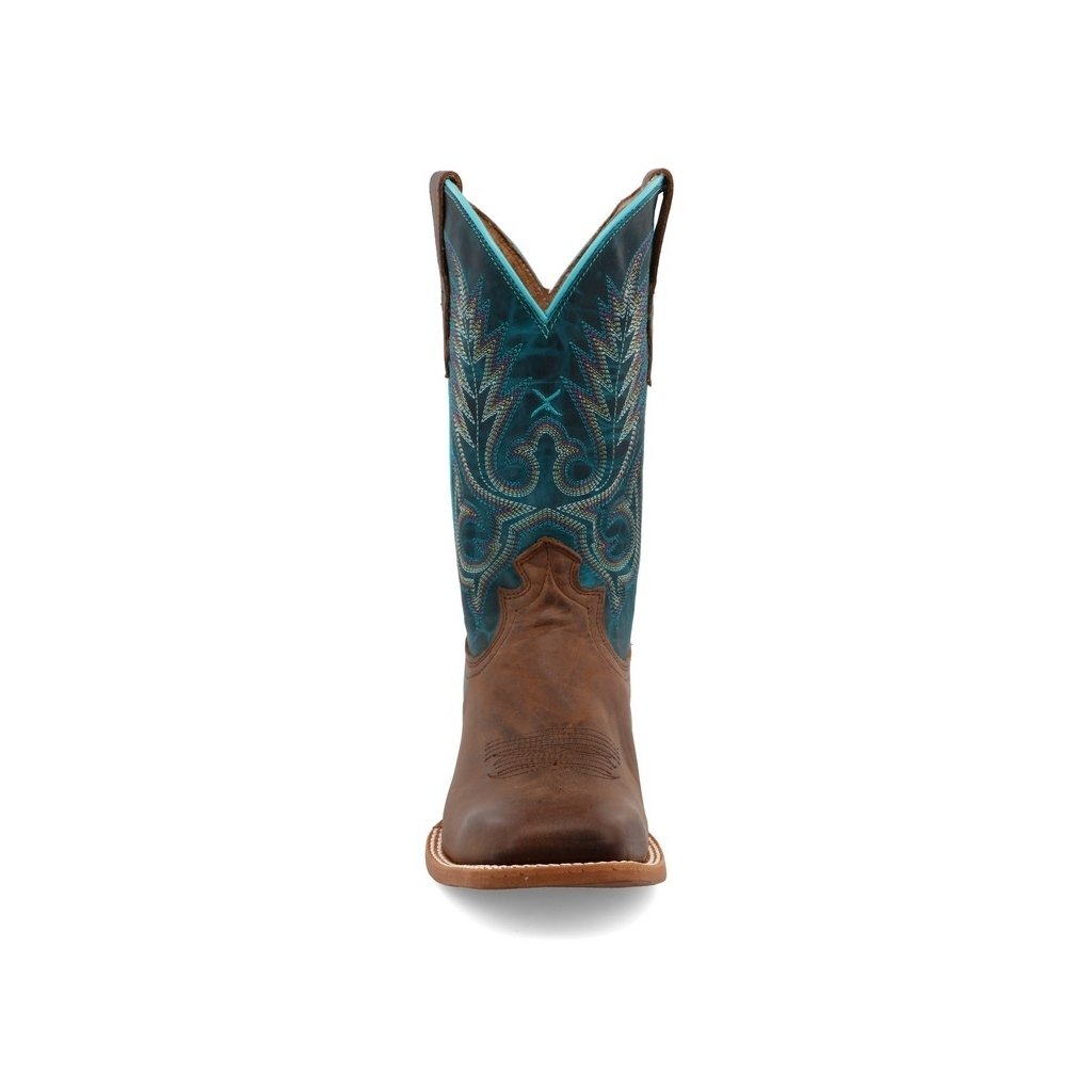 Twisted X Western Boots Womens Dark Chocolate Ocean Blue WRAL018 Image 2