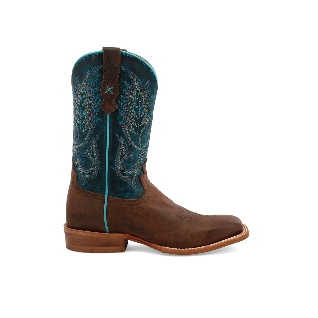 Twisted X Western Boots Womens Dark Chocolate Ocean Blue WRAL018 Image 3