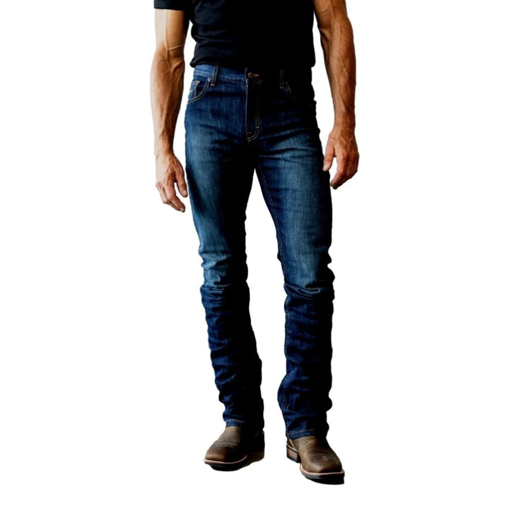 Kimes Ranch Western Jeans Mens Low Rise Slim Fit Bootcut Blue Roger Image 1