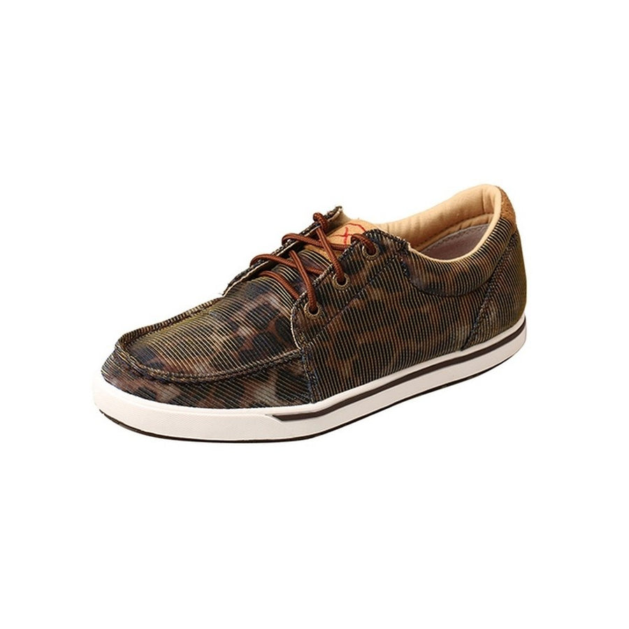 Twisted X Casual Shoes Womens B Toe Lace Rubber Shiny Leopard WCA0023 Image 1