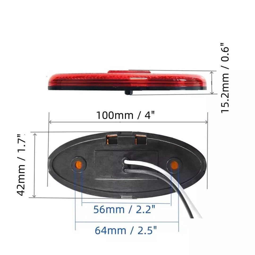 2PCS 12V LED Red Trailer Marker Lights Waterproof PC Side Clearance Lights Image 4