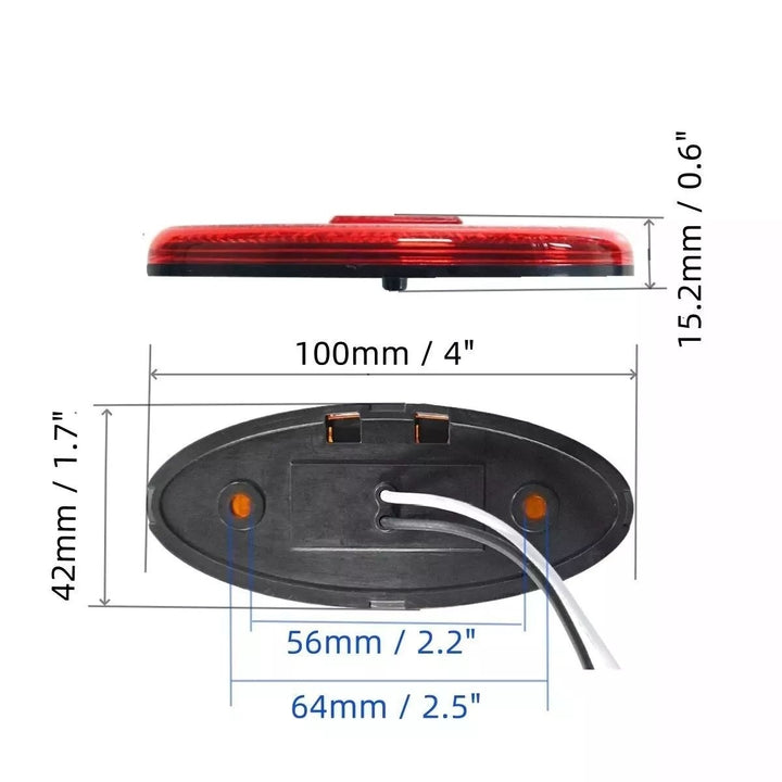 2PCS 12V LED Amber Trailer Side Marker Lights Waterproof Auto RV Clearance Lights Image 4