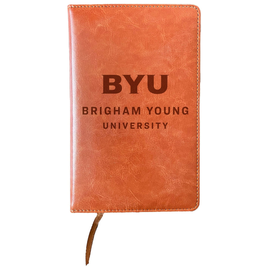 Brigham Young Cougars Engraved 8" x 5" Leather Journal Officially Licensed Collegiate Product Image 1