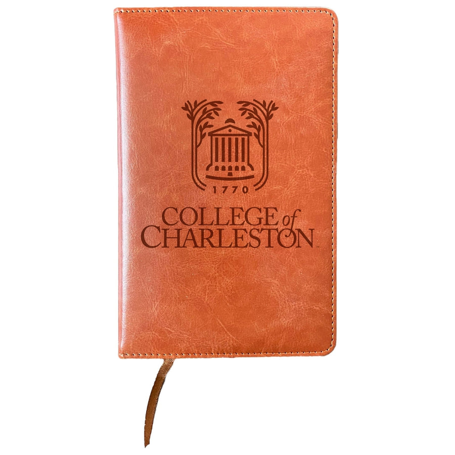 College of Charleston Engraved 8" x 5" Leather Journal Officially Licensed Collegiate Product Image 1