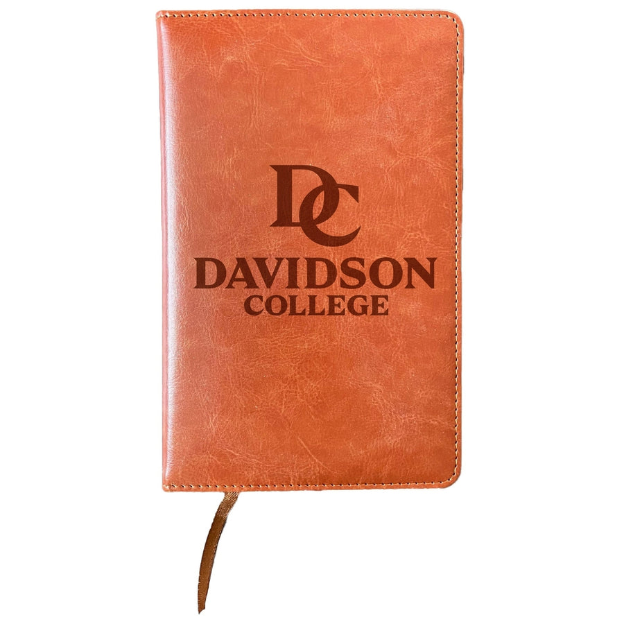 Davidson College Engraved 8" x 5" Leather Journal Officially Licensed Collegiate Product Image 1