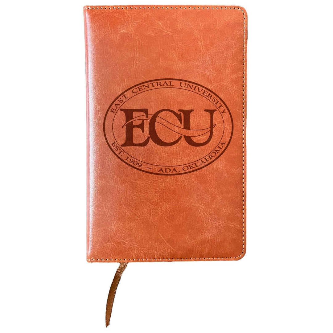 East Central University Tigers Engraved 8" x 5" Leather Journal Officially Licensed Collegiate Product Image 1