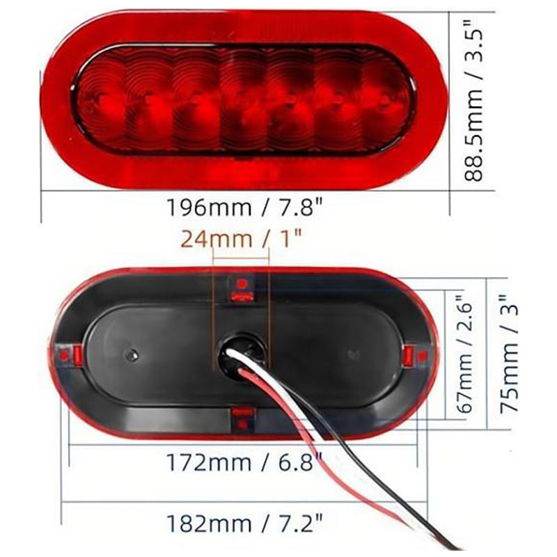 7.8 Inch LED Tail Brake Light 12V Dual Brightness Red Lighting for Trucks Trailers Image 9