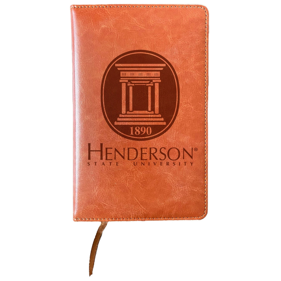 Henderson State Reddies Engraved 8" x 5" Leather Journal Officially Licensed Collegiate Product Image 1