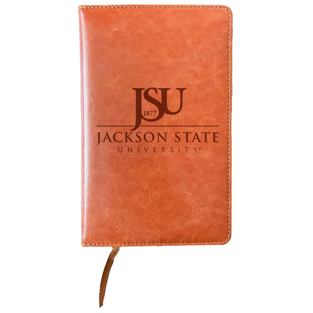 Jackson State University Engraved 8" x 5" Leather Journal Officially Licensed Collegiate Product Image 1