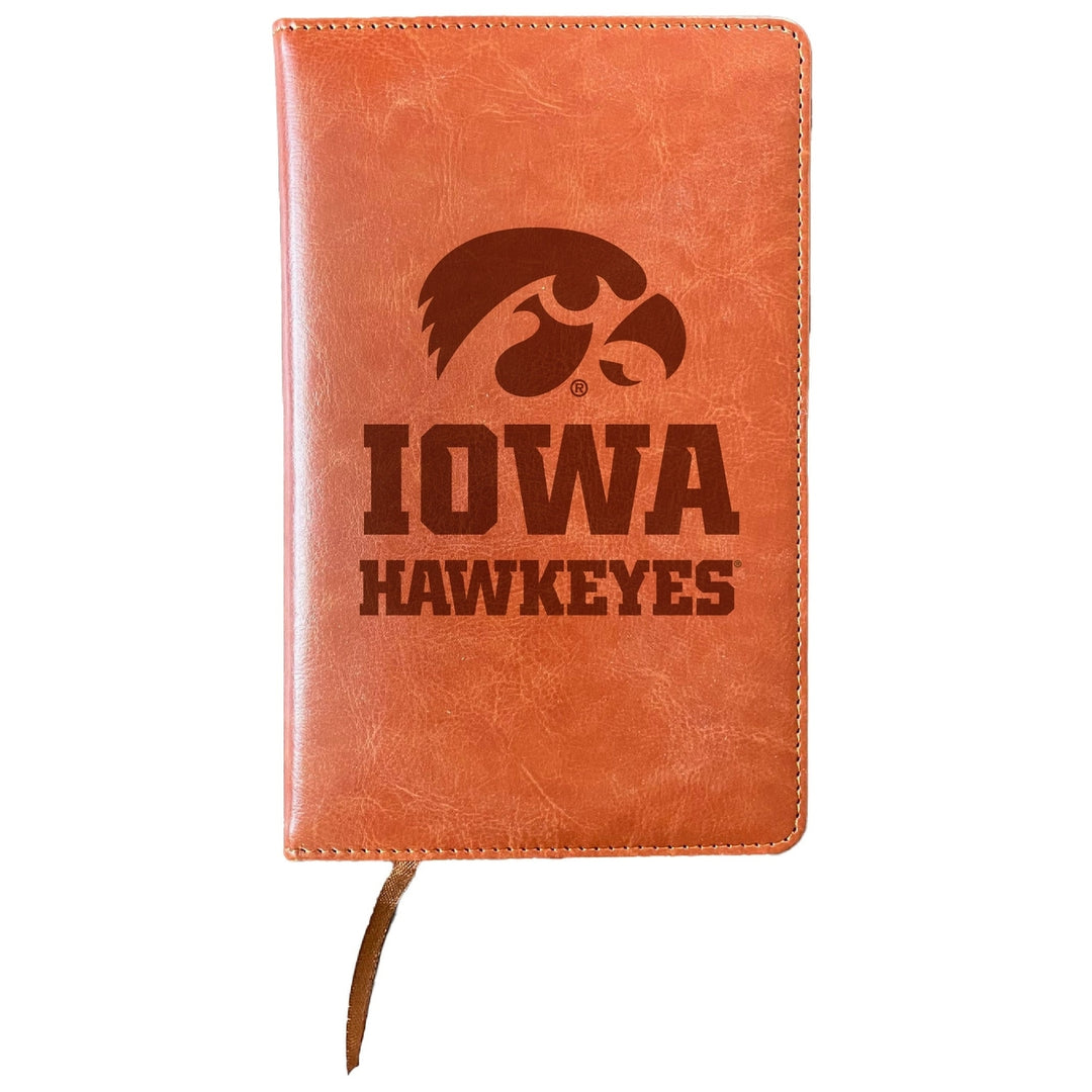 Iowa Hawkeyes Engraved 8" x 5" Leather Journal Officially Licensed Collegiate Product Image 1