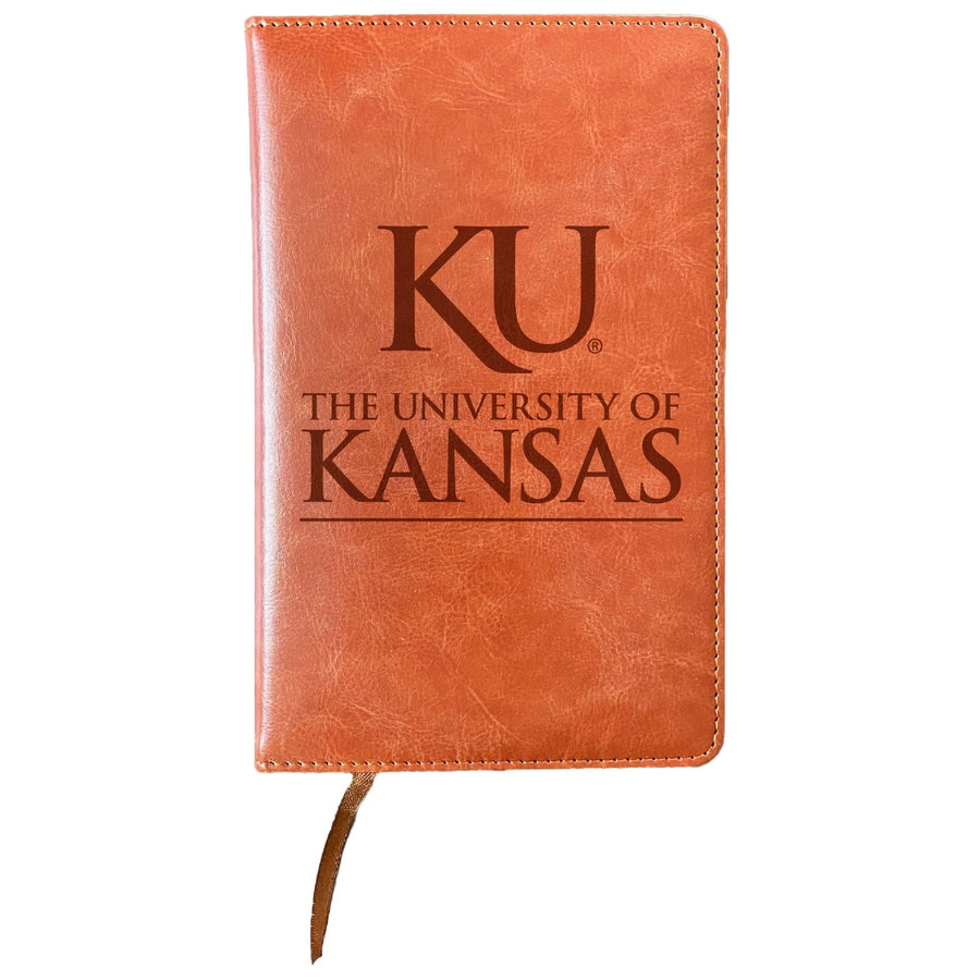 Kansas Jayhawks Engraved 8" x 5" Leather Journal Officially Licensed Collegiate Product Image 1