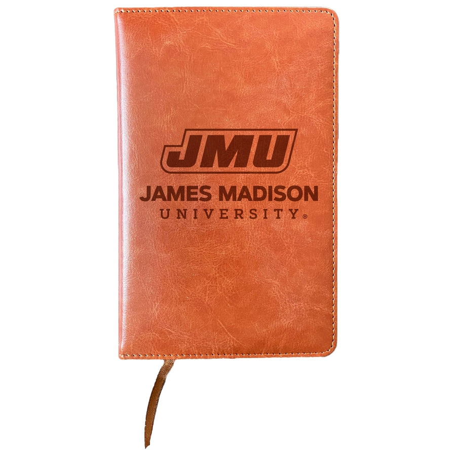 James Madison Dukes Engraved 8" x 5" Leather Journal Officially Licensed Collegiate Product Image 1