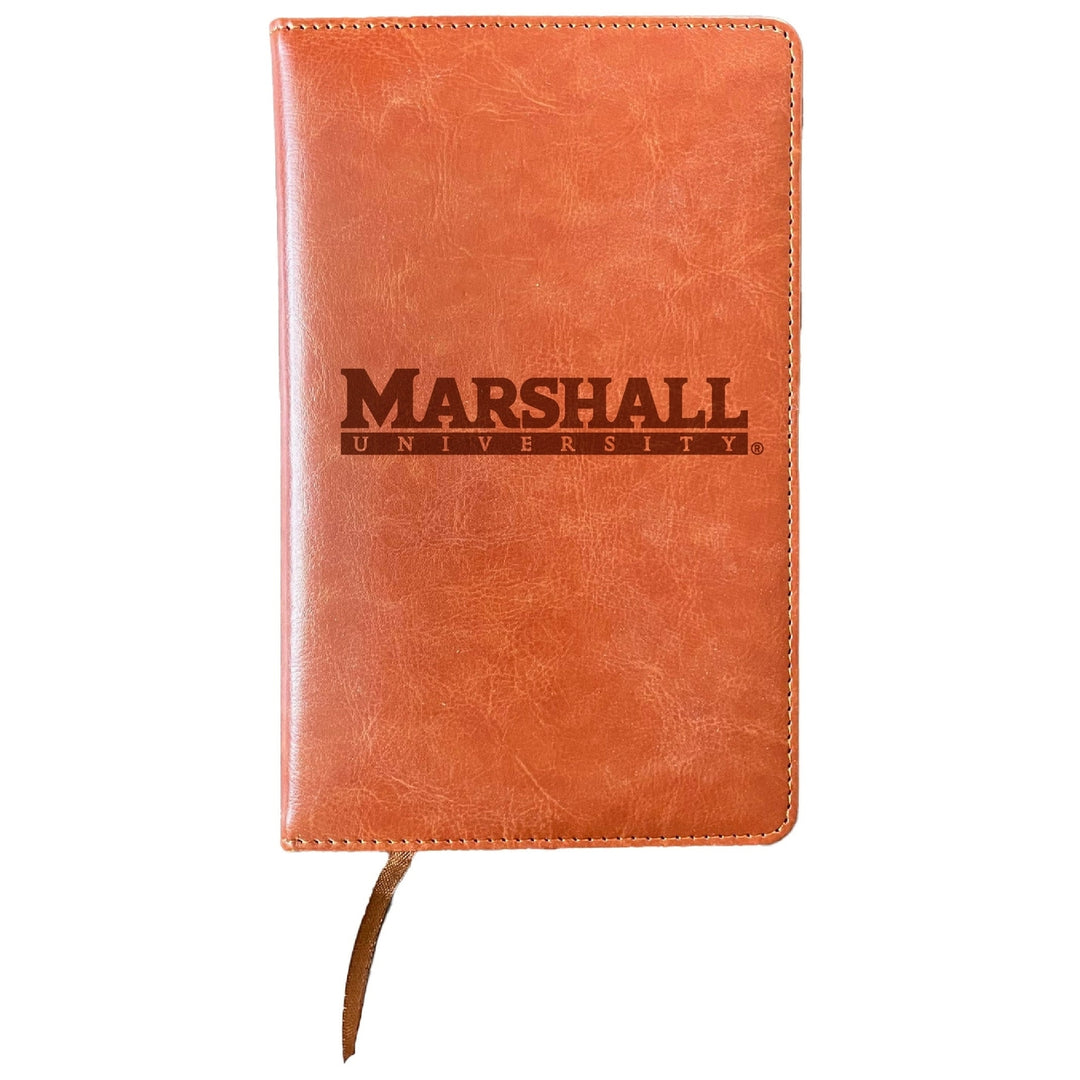 Marshall Thundering Herd Engraved 8" x 5" Leather Journal Officially Licensed Collegiate Product Image 1