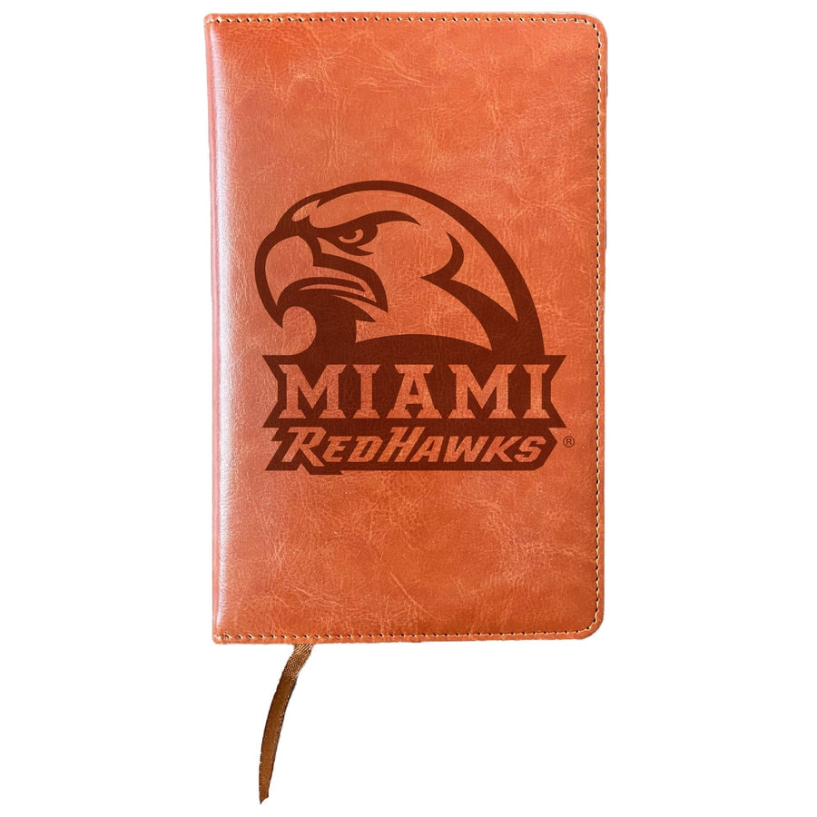 Miami University of Ohio Engraved 8" x 5" Leather Journal Officially Licensed Collegiate Product Image 1