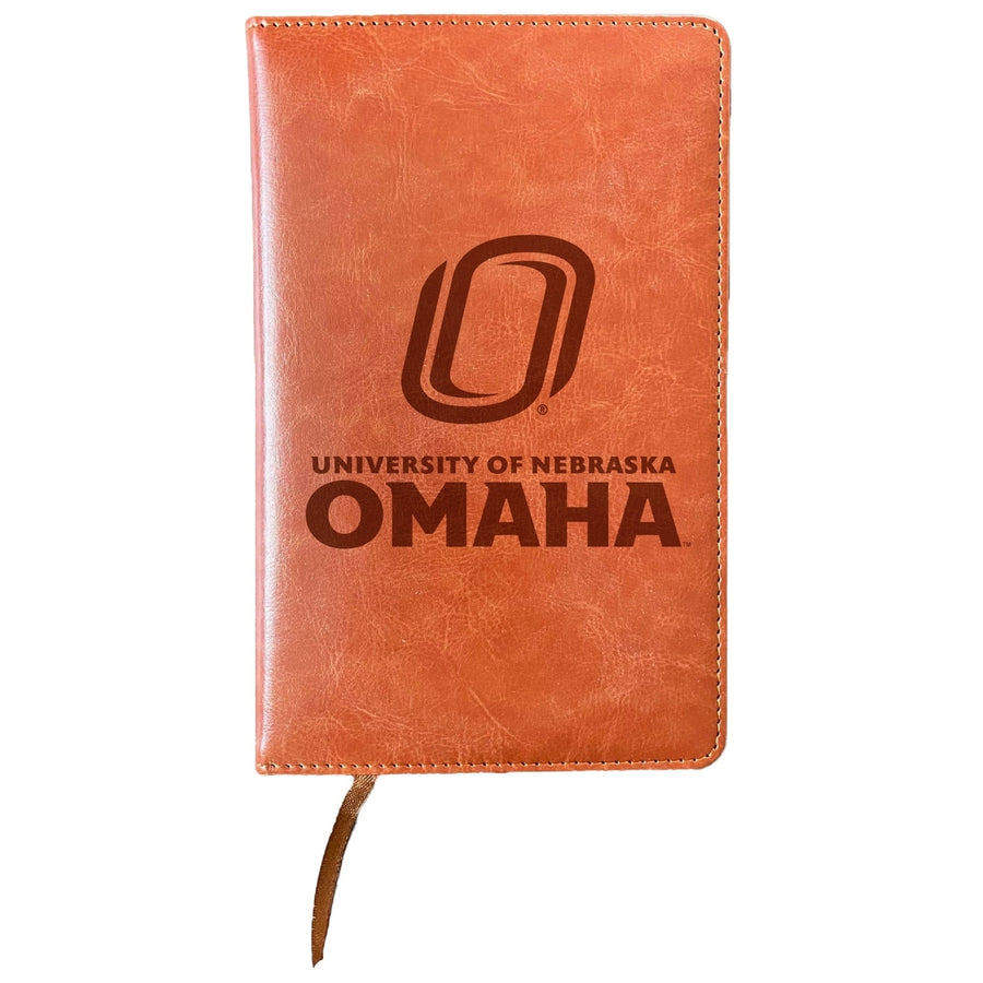 Nebraska at Omaha Engraved 8" x 5" Leather Journal Officially Licensed Collegiate Product Image 1