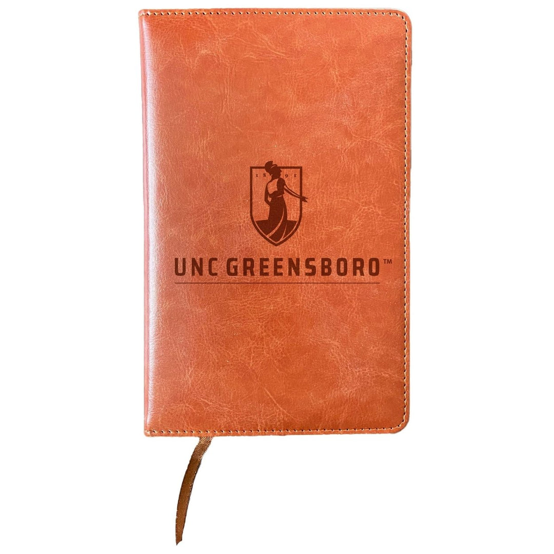 North Carolina Greensboro Spartans Engraved 8" x 5" Leather Journal Officially Licensed Collegiate Product Image 1