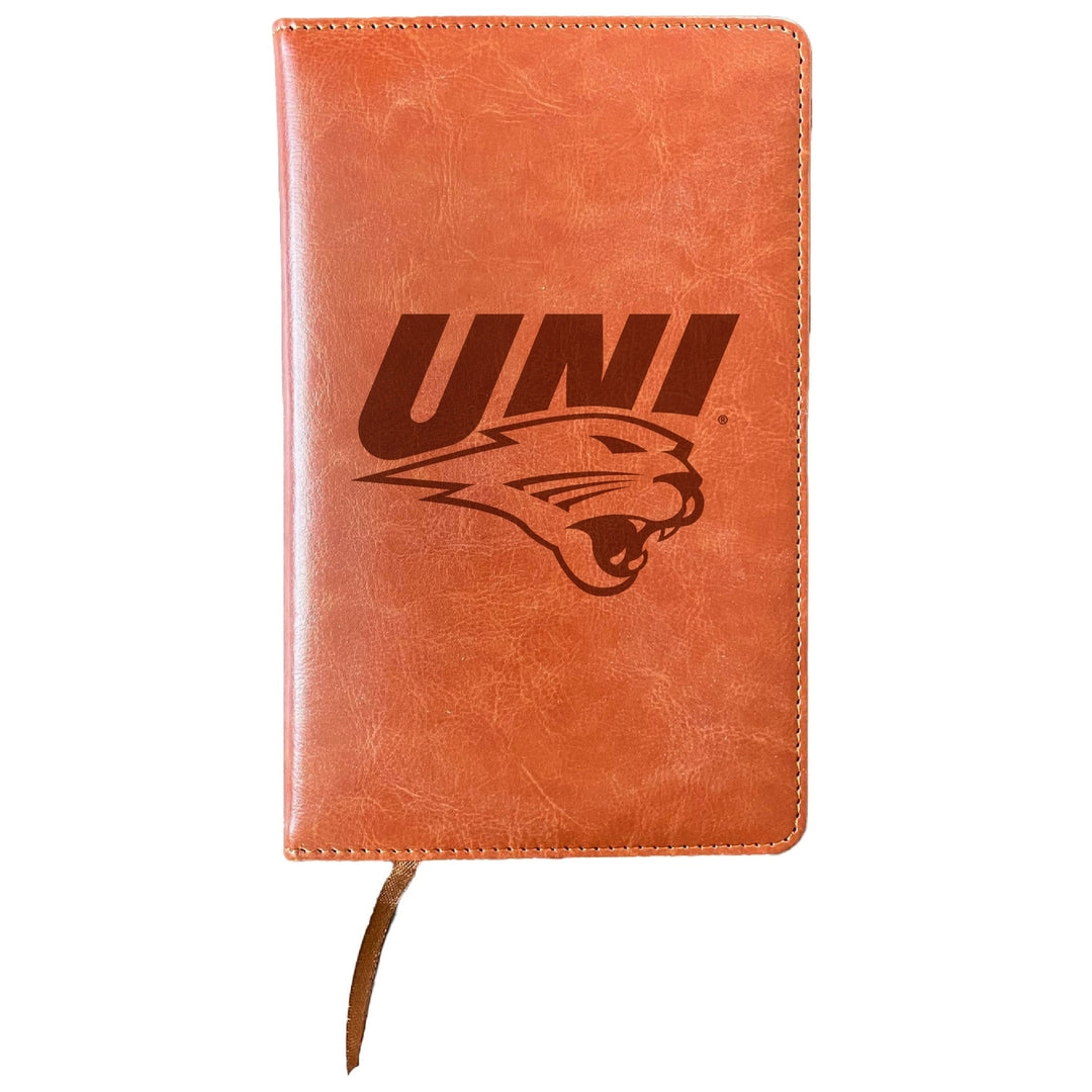 Northern Iowa Panthers Engraved 8" x 5" Leather Journal Officially Licensed Collegiate Product Image 1