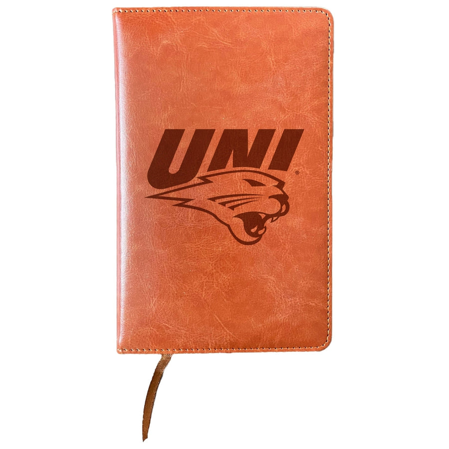 Northern Iowa Panthers Engraved 8" x 5" Leather Journal Officially Licensed Collegiate Product Image 1