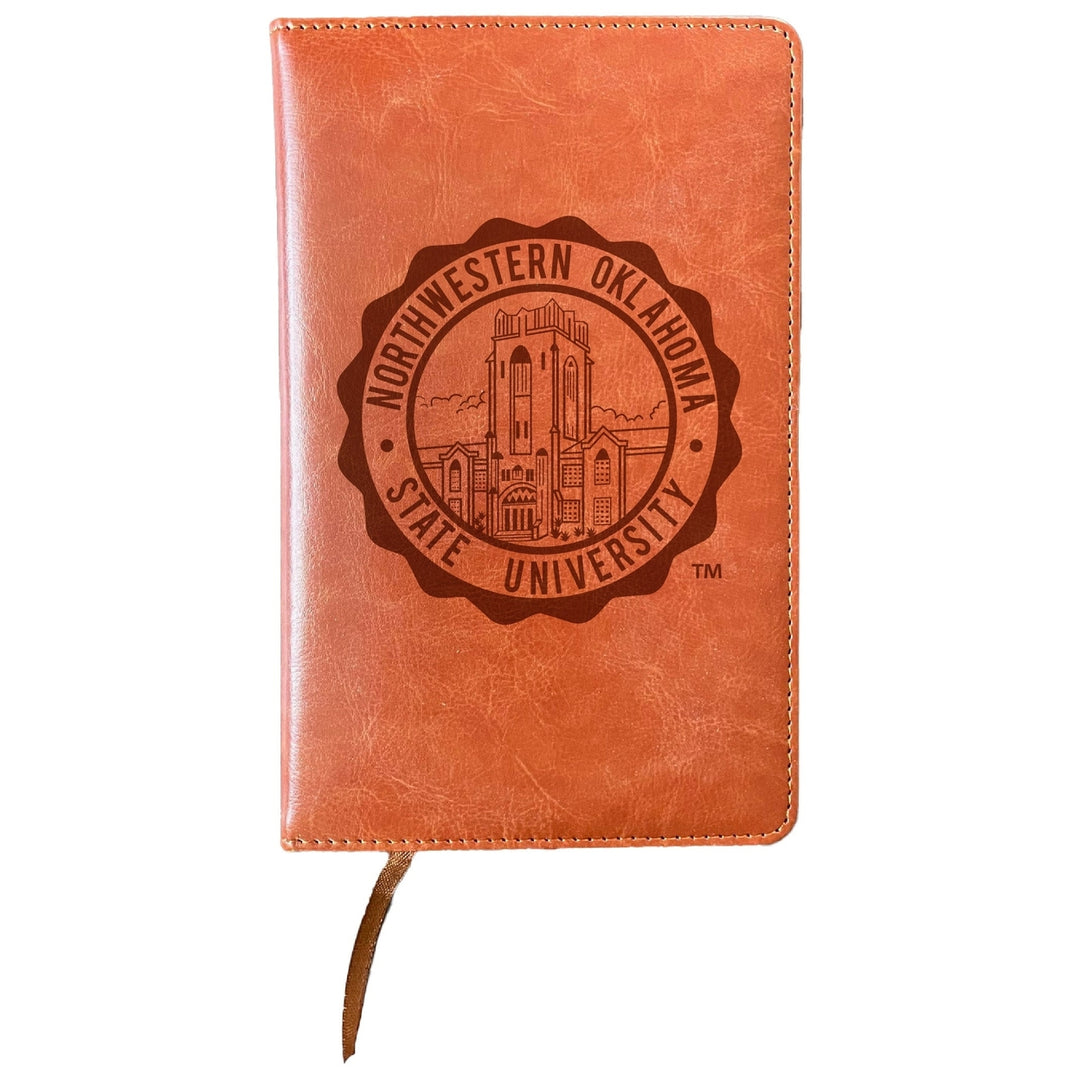 Northwestern Oklahoma State University Engraved 8" x 5" Leather Journal Officially Licensed Collegiate Product Image 1