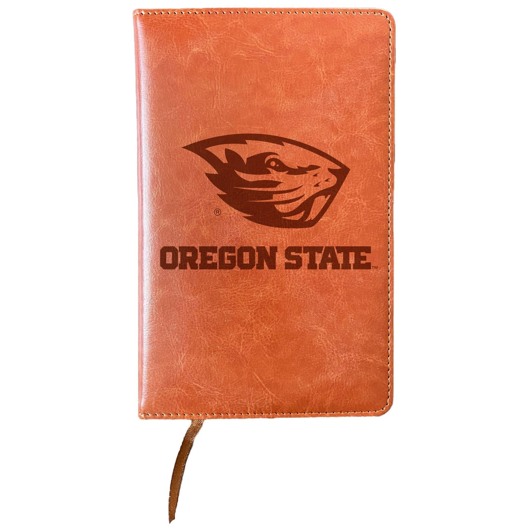 Oregon State Beavers Engraved 8" x 5" Leather Journal Officially Licensed Collegiate Product Image 1