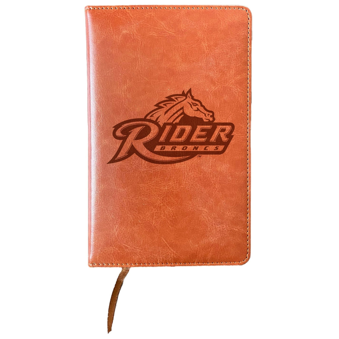 Rider University Broncs Engraved 8" x 5" Leather Journal Officially Licensed Collegiate Product Image 1