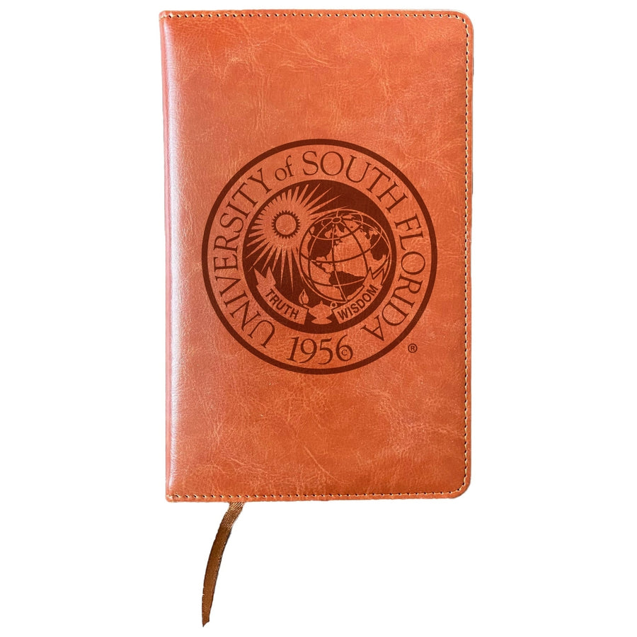 South Florida Bulls Engraved 8" x 5" Leather Journal Officially Licensed Collegiate Product Image 1