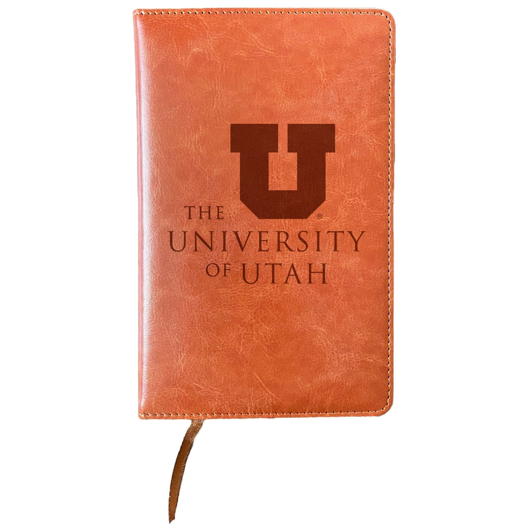 Utah Utes Engraved 8" x 5" Leather Journal Officially Licensed Collegiate Product Image 1