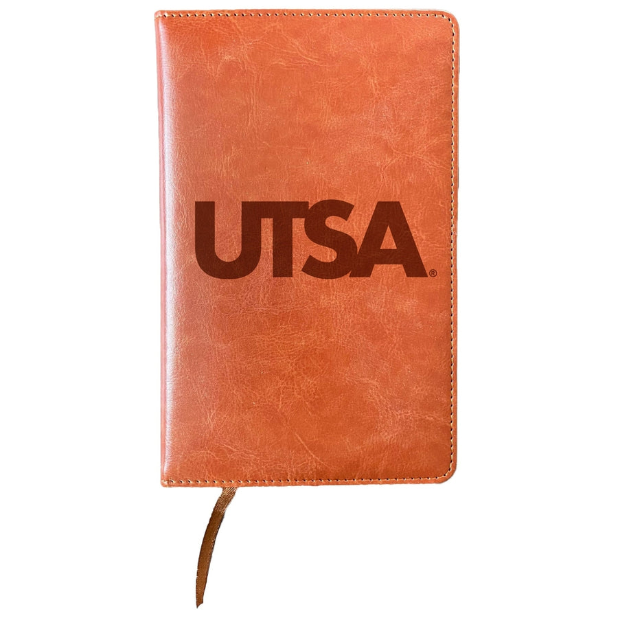 UTSA Road Runners Engraved 8" x 5" Leather Journal Officially Licensed Collegiate Product Image 1