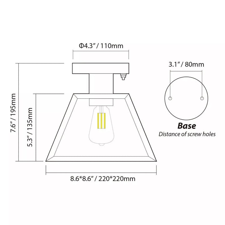 12V LED Pendant Light Modern Trapezoid Design Ceiling Lamp for RV Camper Boat Image 4