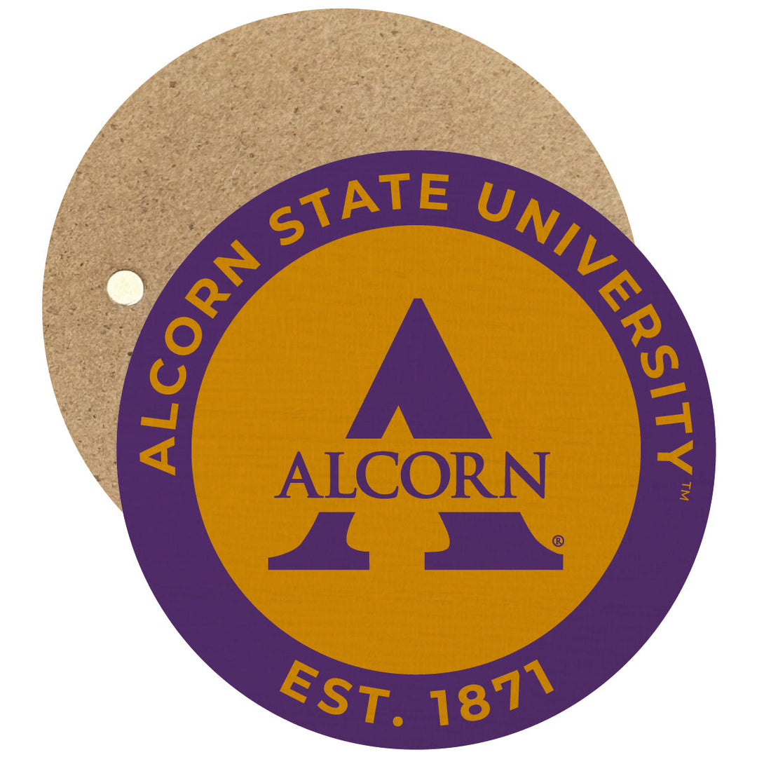 Alcorn State Braves Round Wooden 2.5" Fridge Magnet Officially Licensed Collegiate Product Image 1