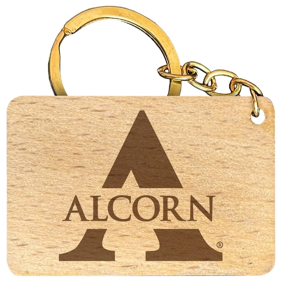 Alcorn State Braves Engraved Flat Wood Keychain 1.5" x 2.5" Officially Licensed Collegiate Product Image 1