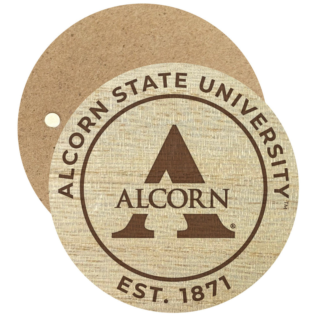 Alcorn State Braves Engraved Round Wooden 2.5" Fridge Magnet Officially Licensed Collegiate Product Image 1