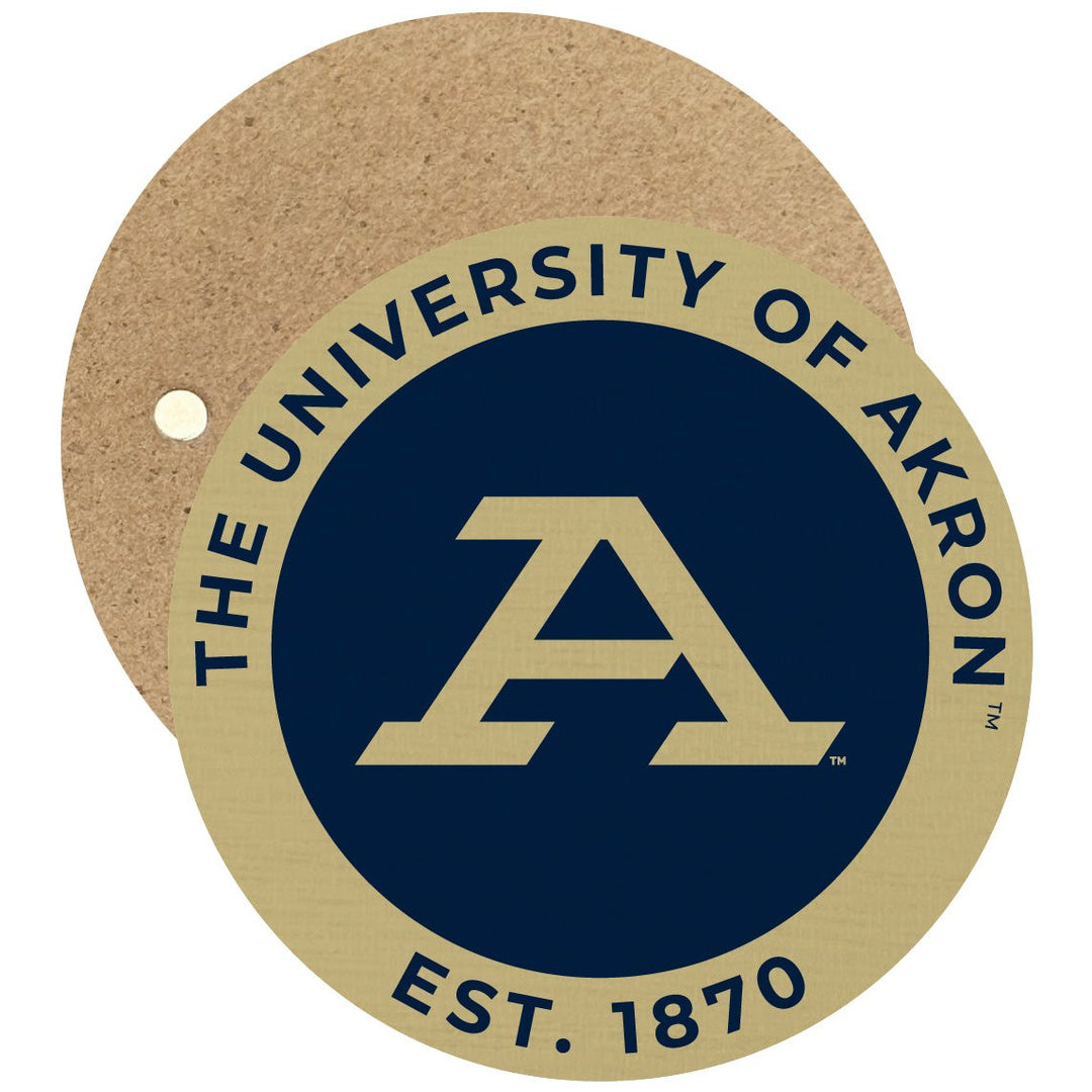 Akron Zips Round Wooden 2.5" Fridge Magnet Officially Licensed Collegiate Product Image 1