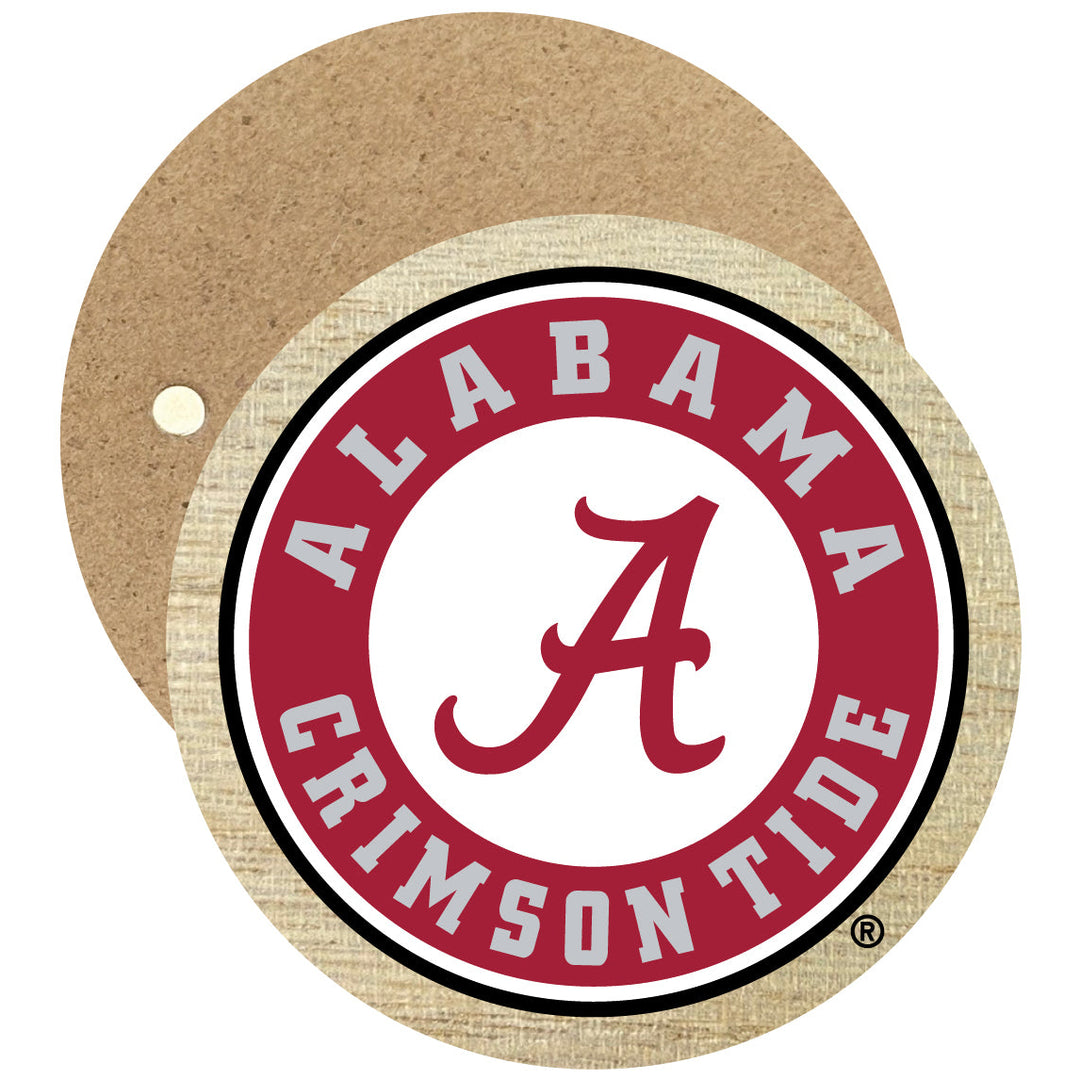 Alabama Crimson Tide Round Wooden 2.5" Fridge Magnet Officially Licensed Collegiate Product Image 1