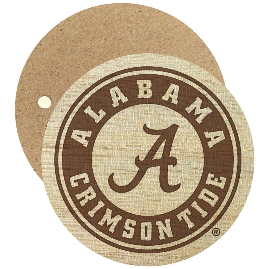 Alabama Crimson Tide Engraved Round Wooden 2.5" Fridge Magnet Officially Licensed Collegiate Product Image 1