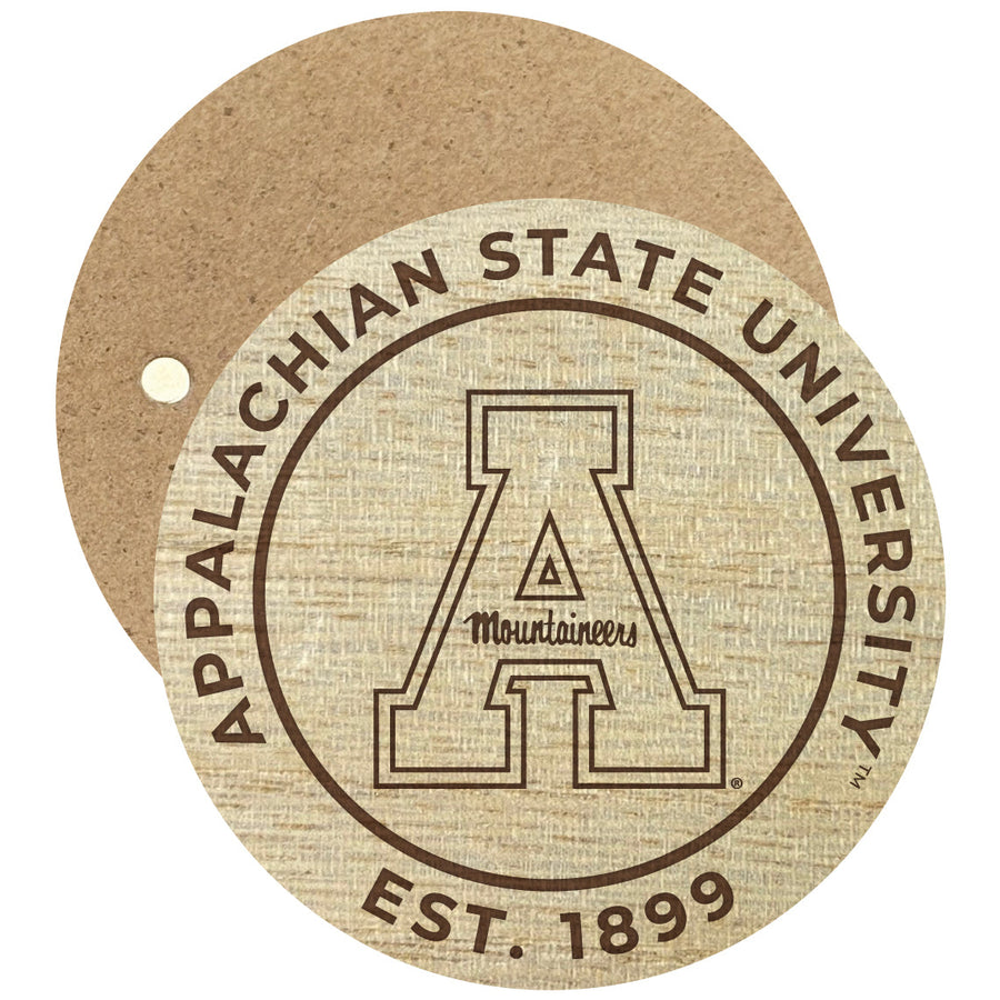 Appalachian State Engraved Round Wooden 2.5" Fridge Magnet Officially Licensed Collegiate Product Image 1