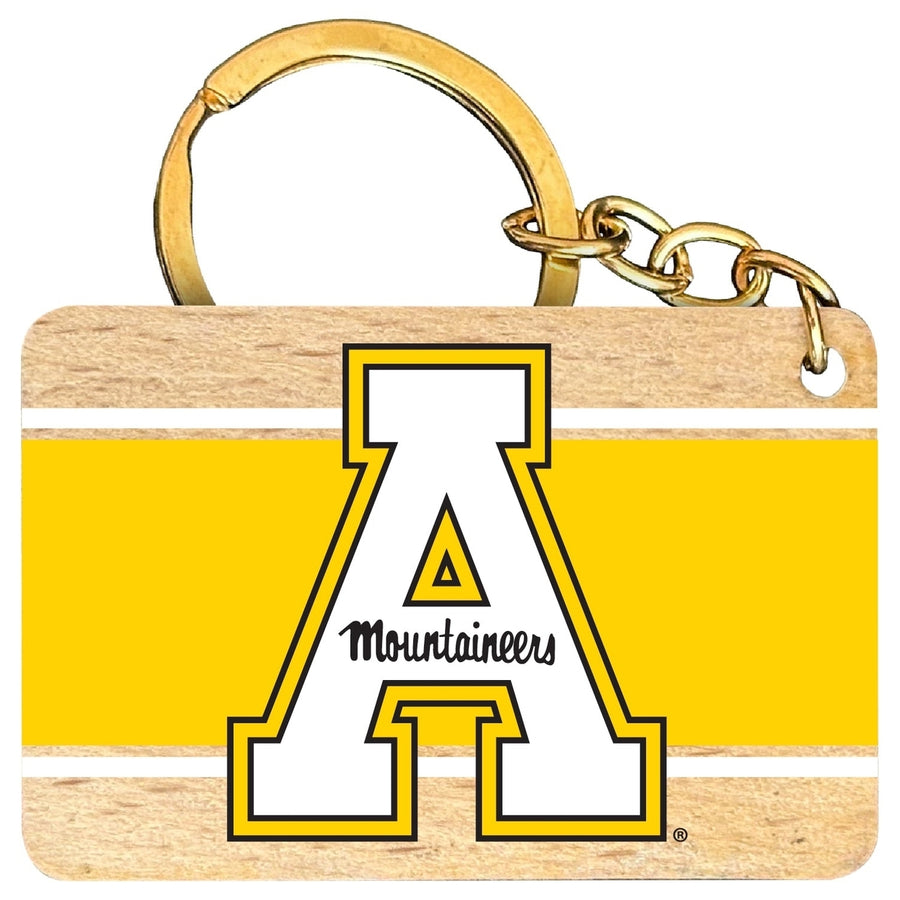 Appalachian State Flat Wood Keychain 1.5" x 2.5" Officially Licensed Collegiate Product Image 1